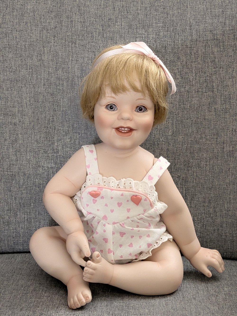Vintage Danbury Mint "sweet Pea" porcelain Baby Doll with Headband